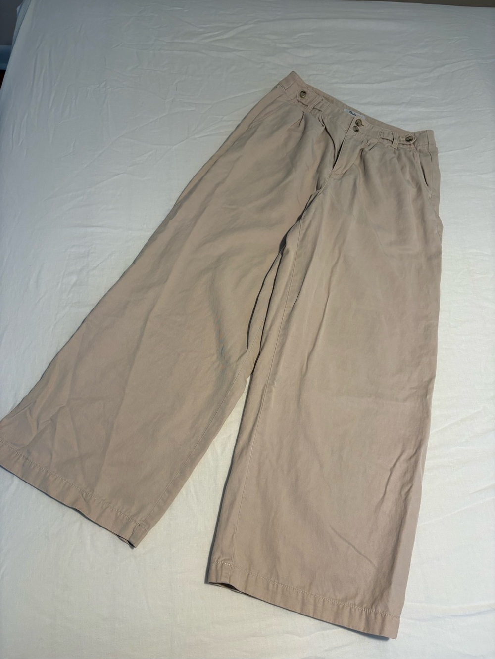 Madewell Harlow Wide-Leg pant in Beige